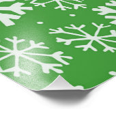 Impression Photo Tempête de flocons de neige avec fond vert (Coin)