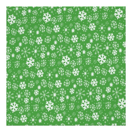 Impression Photo Tempête de flocons de neige avec fond vert (Devant)