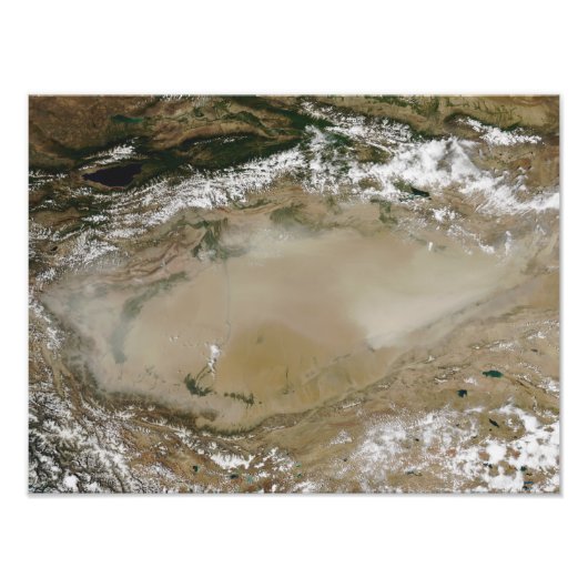 Impression Photo Tempête de poussière dans le désert de Taklimakan, (Devant)