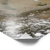 Impression Photo Tempête de poussière dans le désert de Taklimakan, (Coin)