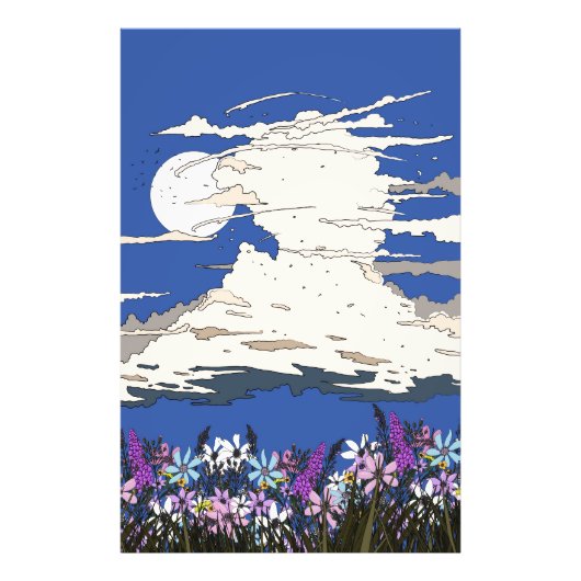 Impression Photo Tempête tropicale et fleurs (Devant)