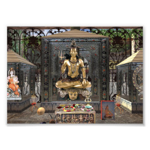 Impression Photo Temple hindou 7" de seigneur Shiva x 5" copie de