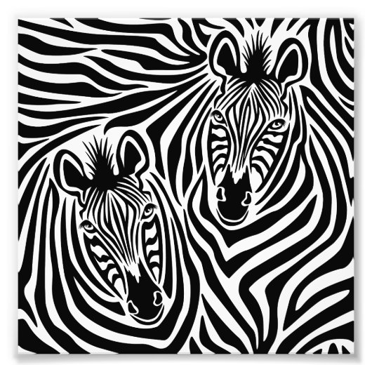 Impression Photo Tendance Zebra Print Motif noir et blanc (Devant)