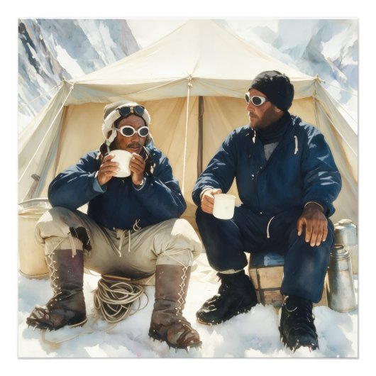 Impression Photo Tenzing Norgay Edmund Hillary Conquérant Everest (Devant)