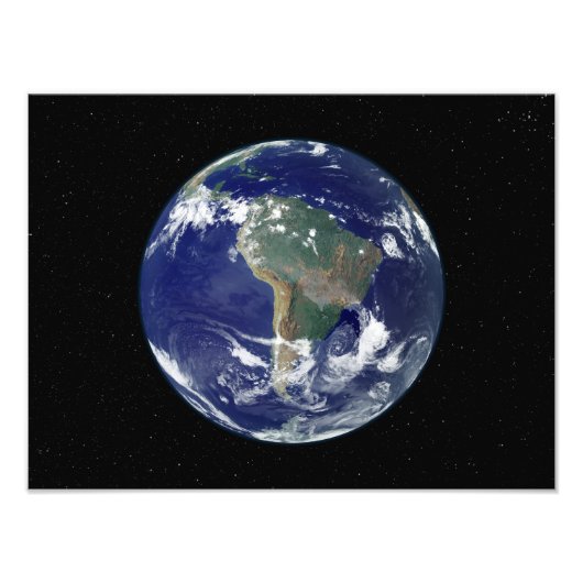 Impression Photo Terre entièrement éclairée centrée sur l'Amérique  (Devant)