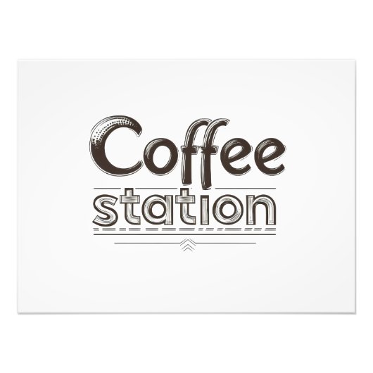 Impression Photo Texte de la station de café (Devant)