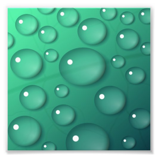 Impression Photo Texture de goutte d'eau sarcelle (Devant)