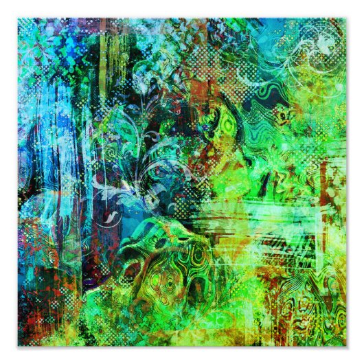Impression Photo Textures complexes vertes (Devant)
