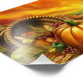 Impression Photo Thanksgiving cornucopia champ citrouille (Coin)