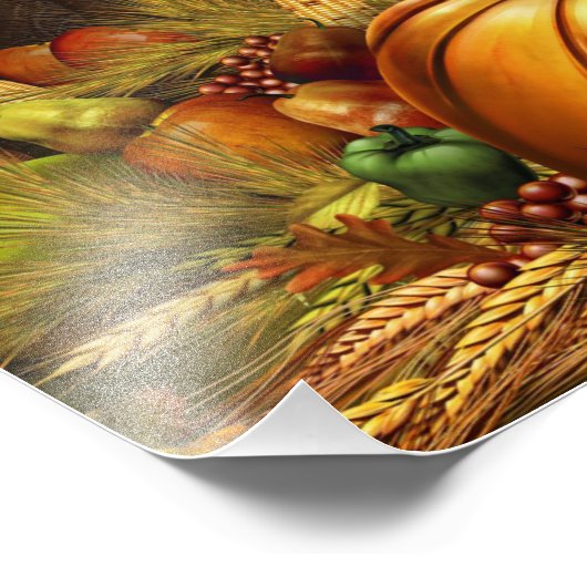 Impression Photo Thanksgiving cornucopia champ citrouille (Coin)