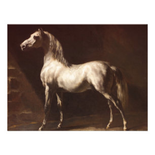 Impression Photo Theodore Gericault Cheval gris Vintage