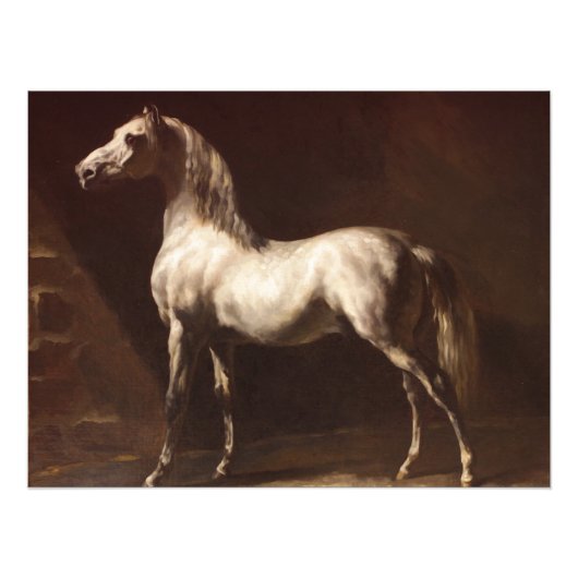 Impression Photo Theodore Gericault Cheval gris Vintage (Devant)