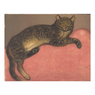 Impression Photo Théophile Steinlen Hiver : Chat sur un coussin