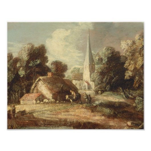 Impression Photo Thomas Gainsborough - Paysage avec chalet (Devant)