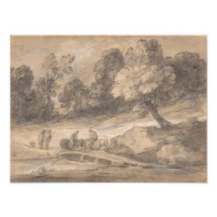 Impression Photo Thomas Gainsborough - Paysage en bois avec figure