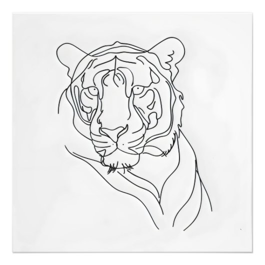 Impression Photo Tiger's Head Line Art (Devant)
