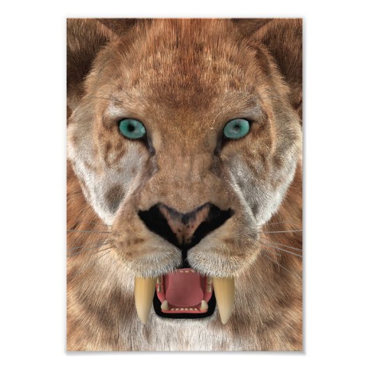Impression Photo Tigre à dents de sabre ou Smilodon (Devant)