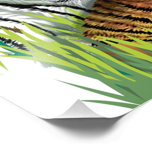 Impression Photo Tigre Bengale Avec Cub (Coin)