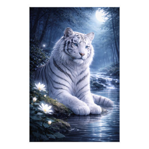 Impression Photo Tigre Blanc Gardien – Force Silencieuse et Douceur