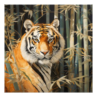Tigre dans la forêt de Bamboo