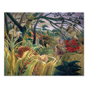 Impression Photo Tigre dans une tempête tropicale Henri Rousseau