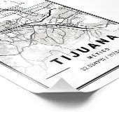 Impression Photo Tijuana - Carte de la ville de Mexico (Coin)