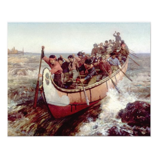 Impression Photo Tirer sur les rapides par Frances Anne Hopkins (Devant)