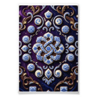 Tissu de Luxe Nœud Celtique Pierre Précieuse Orné