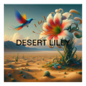 Impression Photo Titre : 🎨 superbe Lilly du désert avec un oiseau (Devant)