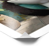 Impression Photo Toilette en chat noir (Coin)