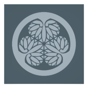 Impression Photo Tokugawa Aoi Japonais lun crête de famille bleu mu