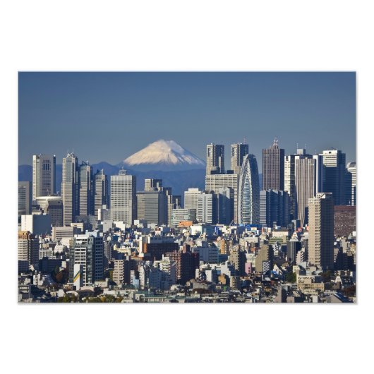 Impression Photo Tokyo, Shinjuku District Skyline, Mont Fuji, (Devant)