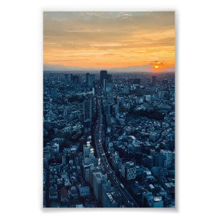 Impression Photo Tokyo Skyline au coucher du soleil d'Urban