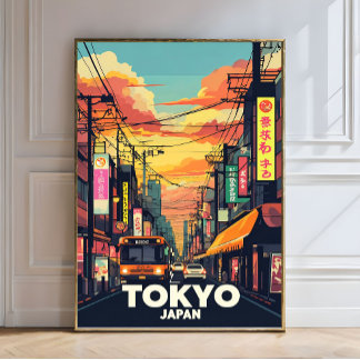 Impression Photo Tokyo Street Sunset-Vibrant Ville Urbaine Japonais
