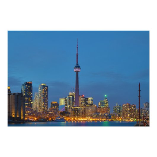 Impression Photo Toronto Ontario Canada Skyline La Nuit (Devant)
