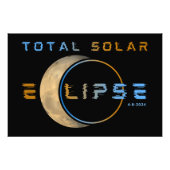 IMPRESSION PHOTO TOTAL SOLAR ECLIPSE 8 AVRIL 2024 SYSTÈME SOLAIRE (Devant)