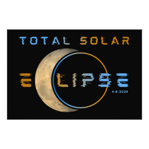 IMPRESSION PHOTO TOTAL SOLAR ECLIPSE 8 AVRIL 2024 SYSTÈME SOLAIRE