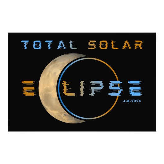 IMPRESSION PHOTO TOTAL SOLAR ECLIPSE 8 AVRIL 2024 SYSTÈME SOLAIRE (Devant)