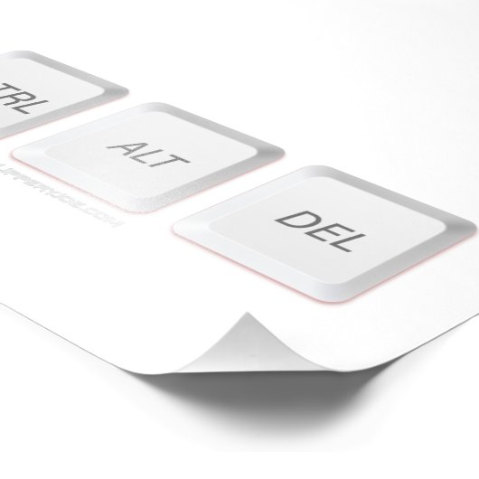 Impression Photo Touches CTRL ALT DEL de SlipperyJoe trois touches (Coin)