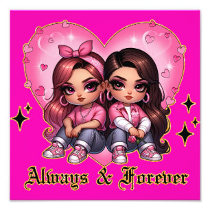 Impression Photo Toujours & Forever Meilleurs amis filles cadeau