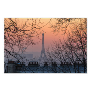 Impression Photo Tour Eiffel Paris coucher de soleil -