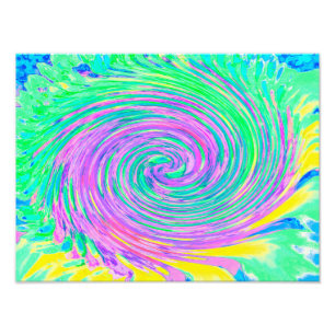 Impression Photo Tourbillon Abstrait Bleu Turquoise et Violet