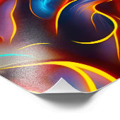 Impression Photo Tourbillon Abstrait Flammes Bleu Rouge (Coin)