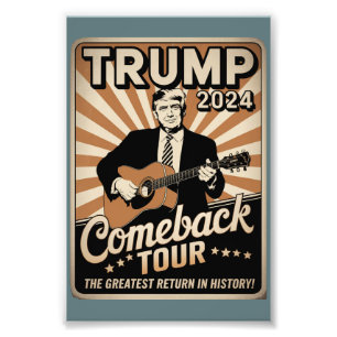 Impression Photo Tournée de retour TRUMP 2024 Vintage Rocks