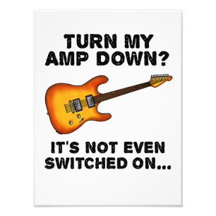 Impression Photo Tourner Mon Amp Vers Le Bas Guitare Électrique Fun
