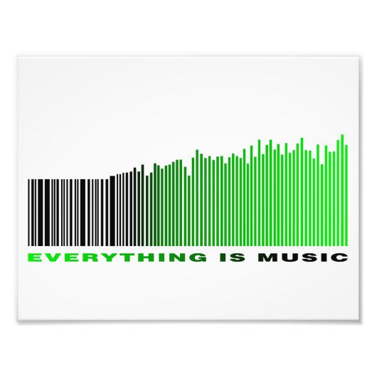 Impression Photo Tout est Musique Vert Texte Barcode Chanson Lecteu (Devant)