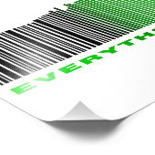 Impression Photo Tout est Musique Vert Texte Barcode Chanson Lecteu (Coin)