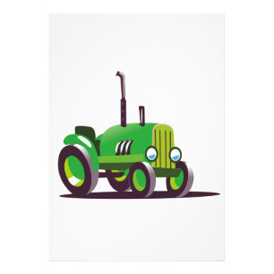 Impression Photo Tracteur vert mignon