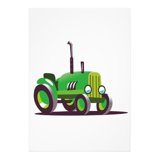 Impression Photo Tracteur vert mignon (Devant)