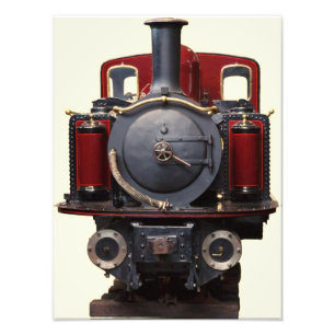 Impression Photo Train Bleu Et Rouge 